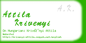 attila krivenyi business card